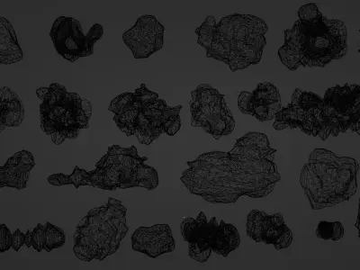 Rock Pack - low poly  Low-poly 3D model