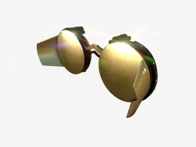 SciFi Glasses G06 Gold - Character Design Fashion Low-poly 3D model