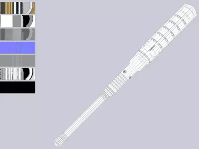 Scifi Powerbat Low-poly 3D model