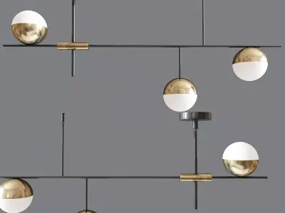 Mid Century Modern Ceiling Light 3D model
