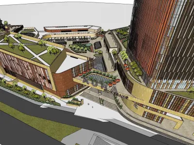 Modern minimalist high-rise 3D model