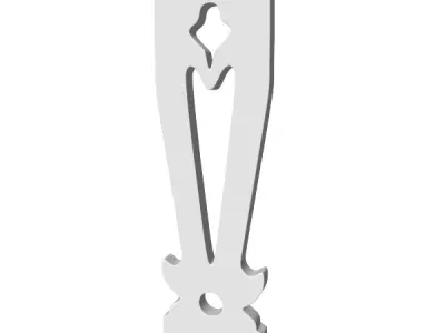 Baluster door handle with design 3D model