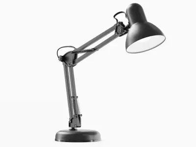Modern Study Desk Lamp Black Low-poly 3D model