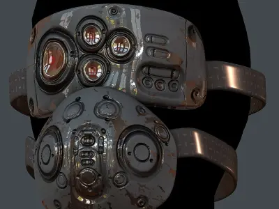 Gas mask helmet 3d model scifi Low-poly Low-poly 3D model