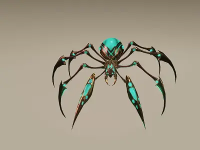Mechanical Spider Low-poly 3D model