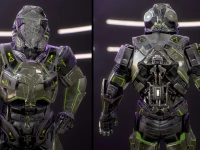 Sci-Fi Armor 3 Low-poly 3D model