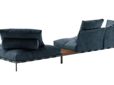 Saba Italia Pixel Light sofa set 1 3D model