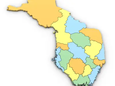 3d Political Map of Finland 3D model