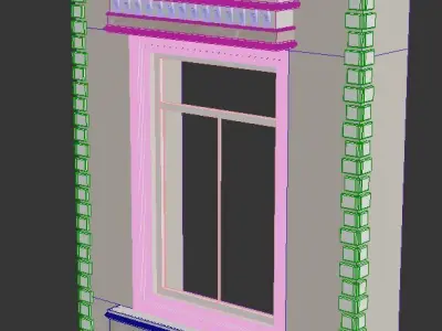 window wall with Low-poly 3D model