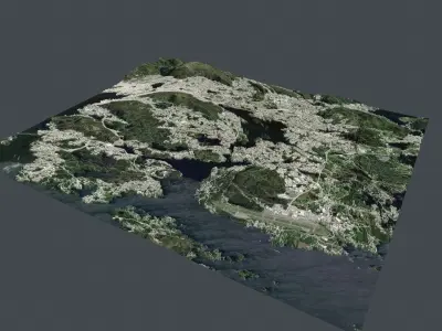 Cityscape Bergen Norway 3D model