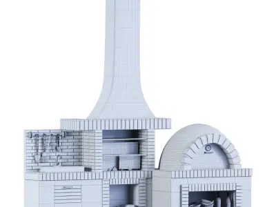 Brick barbecue 01 3D model