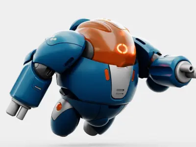 DRONE BOT HEXA RIGGED 3D model