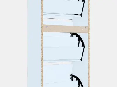 BISSA Shoe cabinet with 3 compartments Low-poly 3D model