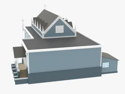 LowPoly Church 01 Low-poly 3D model