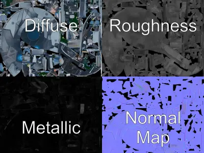 Futuristic Urban Cityscape Model Pack Low-poly 3D model