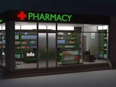 3D MODEL PHARMACY building 3D model