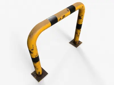 Barrier metal gate Low-poly 3D model