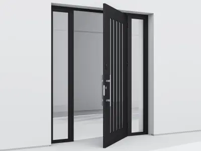 Aluminium door 128 3D model