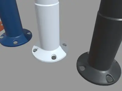 Bollards 02 Low-poly 3D model