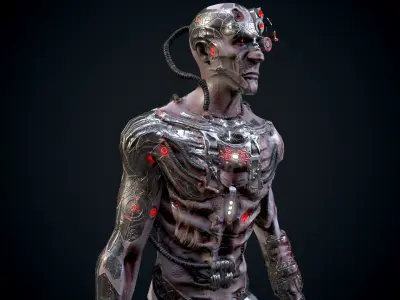 Cyber mutant Low-poly 3D model