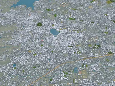 Ranchi Jharkhand India 25km Low-poly 3D model