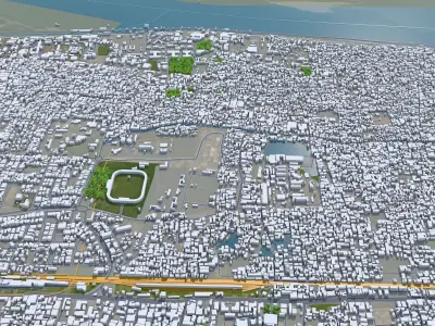 Patna Bihar India 35km Low-poly 3D model