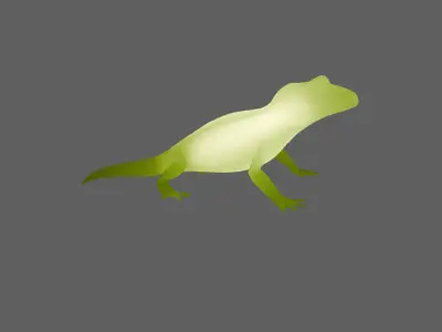 Indirect lighting of gecko Low-poly 3D model