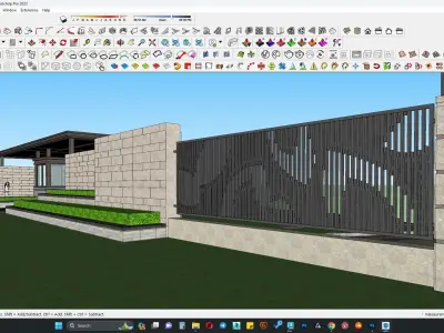 GATE HOUSE WITH BOUNDARY BOX 3D model
