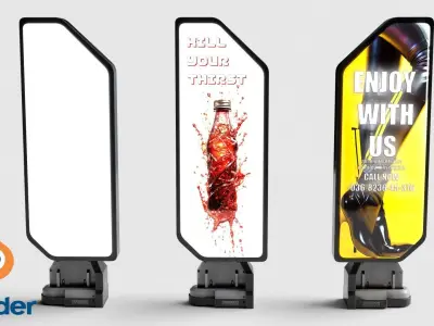 Sci-fi Billboard Sign v3 Low-poly 3D model