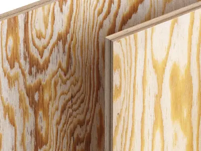 A set of sheets of plywood v2 - 5 items Low-poly 3D model