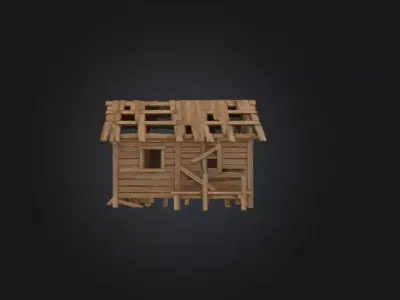 Fishing Hut Low-poly 3D model