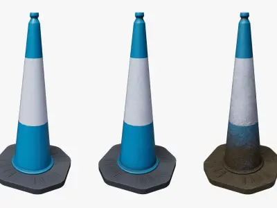 Traffic Cone 01 Low-poly 3D model purchase