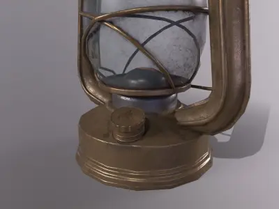 oil lamp Low-poly 3D model order