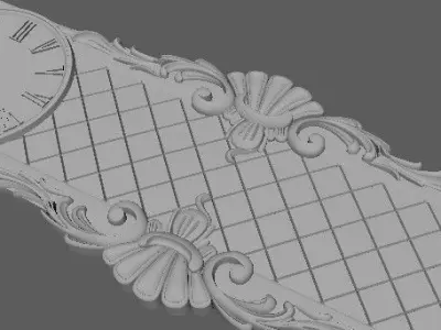carved wall clock 3D model