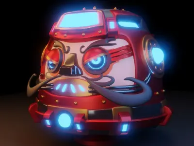 Japanese Robot Durama toy Low-poly 3D model