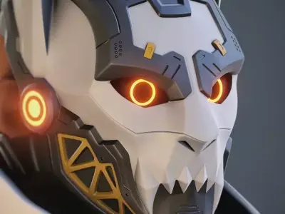 CYBER CAT v2 -  sci fi mask - digital STL FILE for 3D-PRINTING 3D print model