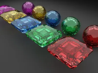 Stunning Collection of Blender-Made Diamonds for Rings and Crown Low-poly 3D model