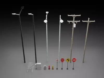 City Street Asset Pack 3D model