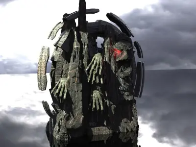 Witches Ritual cliff Cave 3D model