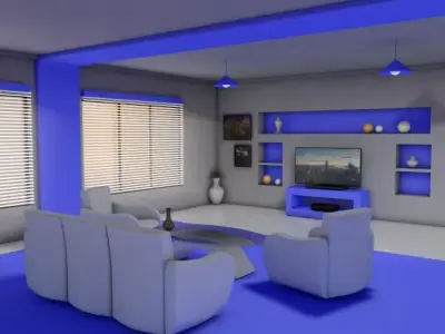 living room with beautiful sofas 3D model
