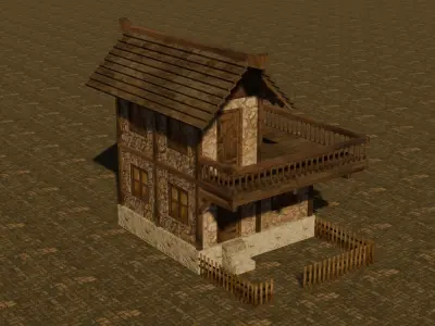 Medieval house seven 19 Low-poly 3D model