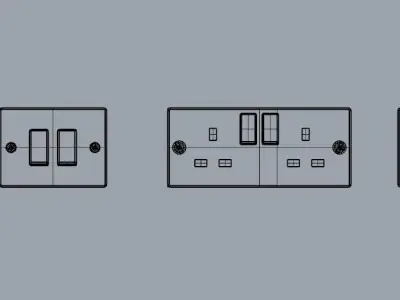 Dolls House Light Switch and Wall Plug Sockets 12th scale 3D print model