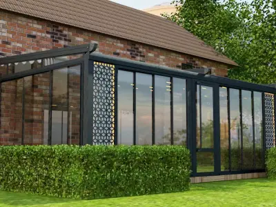 pergola metal shed with roof 3D model