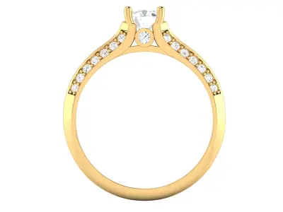 Elegant Casual Fashion Solitaire Ring 3D print model