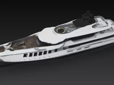 Ultra Luxury Mega Yacht Exterior - Modern Super Yacht 3D Model 3D print model