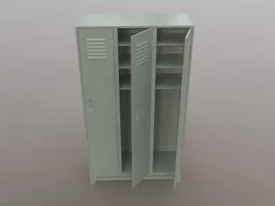 PBR School Gym Locker 08 - Pale Green Low-poly 3D model