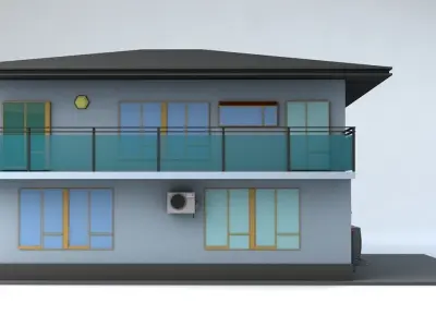 Japanese Suburban Rural House 3 Game Ready Low-poly 3D model
