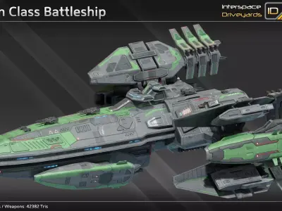 Pilgrim Class Battleship Low-poly 3D model