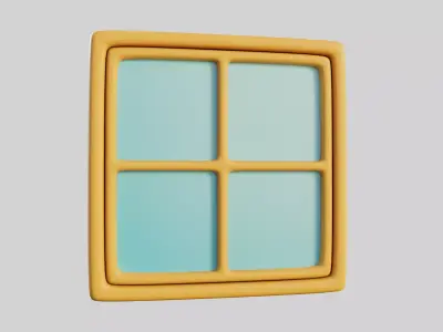 Cartoon Window 1a Free low-poly 3D model