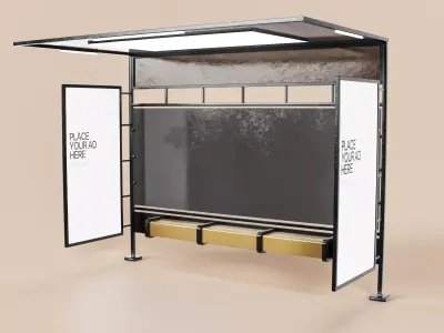 Bus Stop Type A Low-poly 3D model